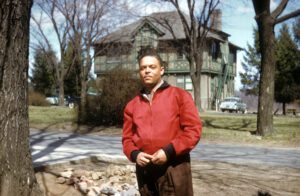 Emmet an assistant house parent in front of our cottage in my "memoirs by celebrities" blog.